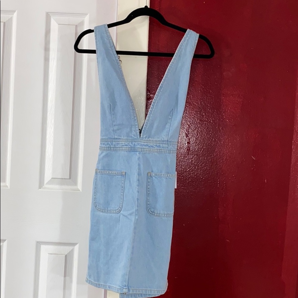 Denim overall dress